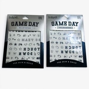 2 Pack INKED by Dani Game Day Nail Art Tattoos - NWT Bundle